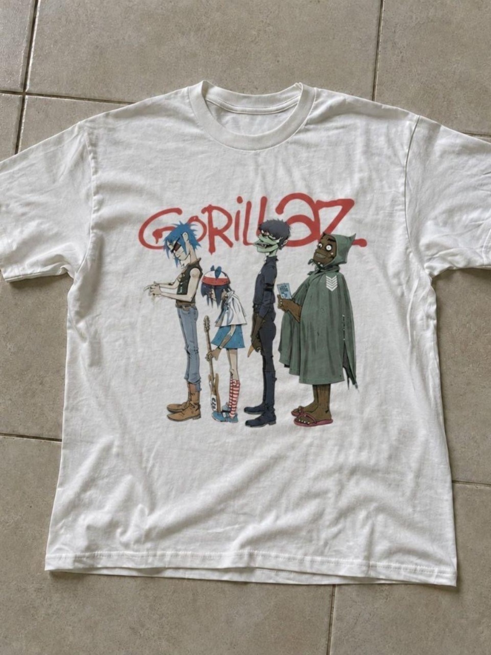 Gildan White Gorillaz Graphic Short Sleeve Tee